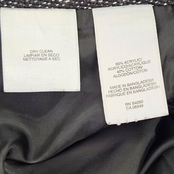 Nine West Black White Tweed Fringe Mini Skirt Sz 4 Cotton Blnd Textured Lined - Picture 9 of 10